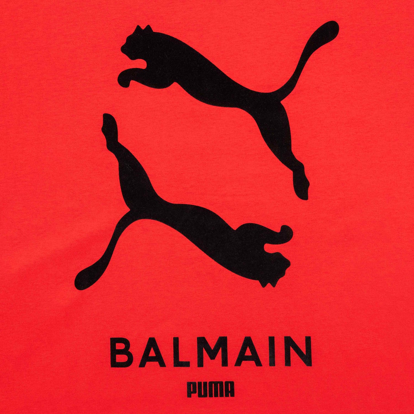 Balmain X Puma Mens Graphic T Shirt Red Black