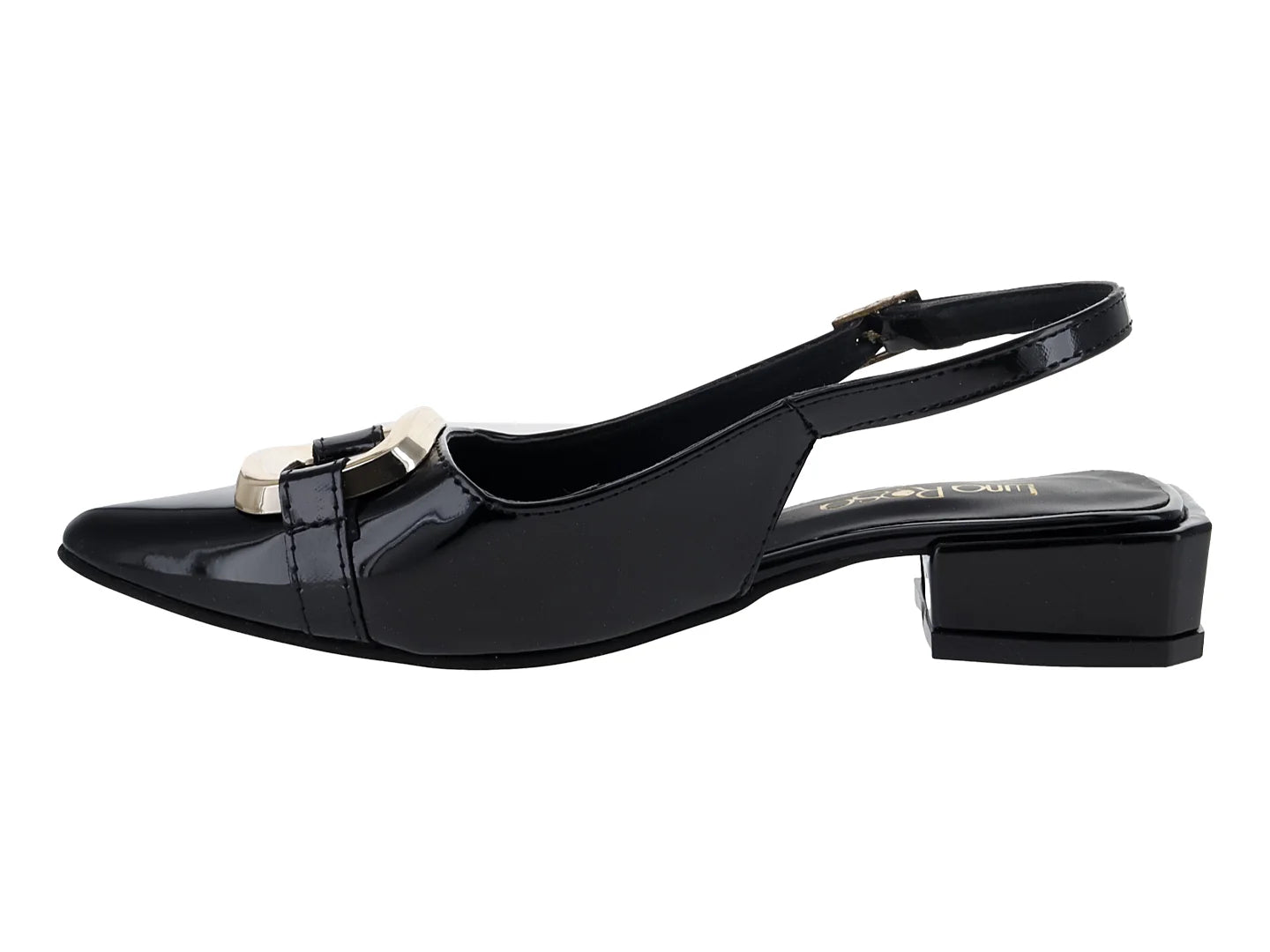 Zapatillas Luna Rosa Negro de Charol para Mujer