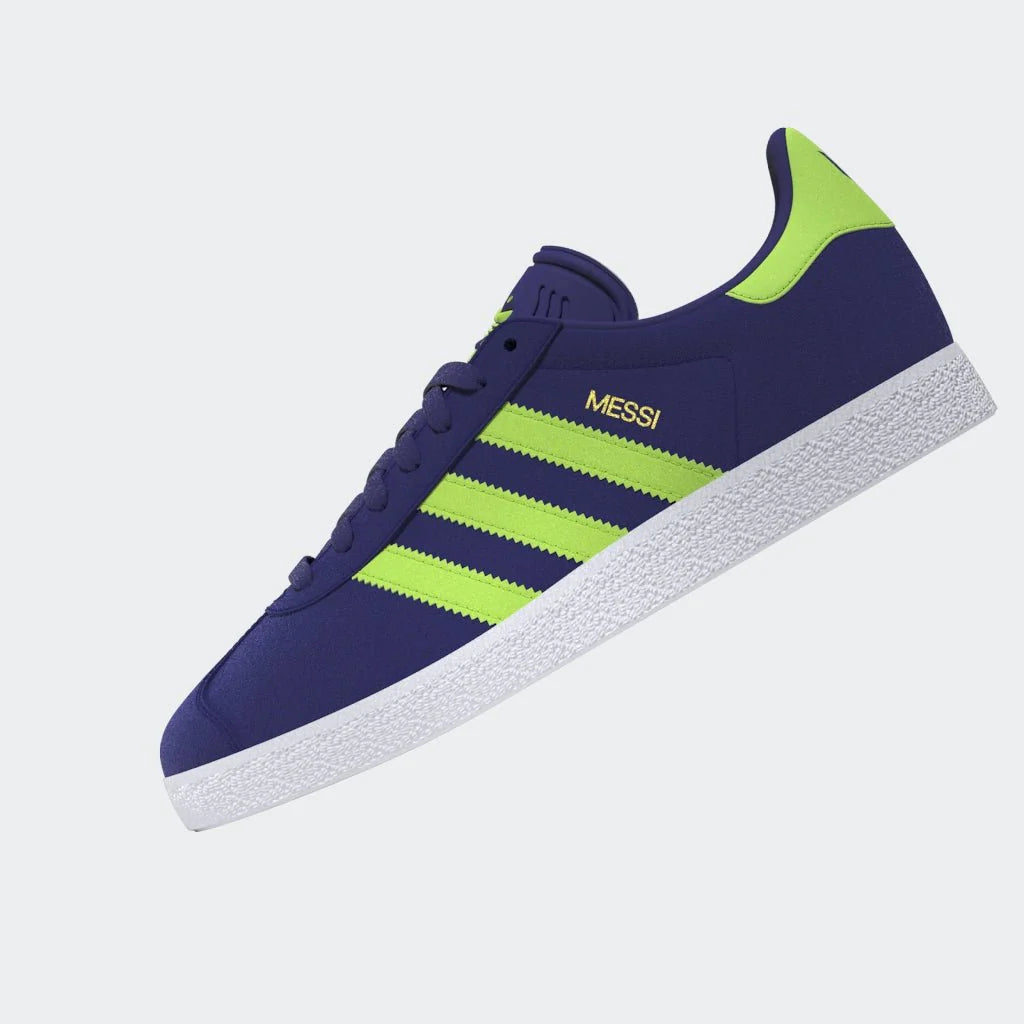 adidas Gazelle Messi Shoes Purple Lucid Lemon White