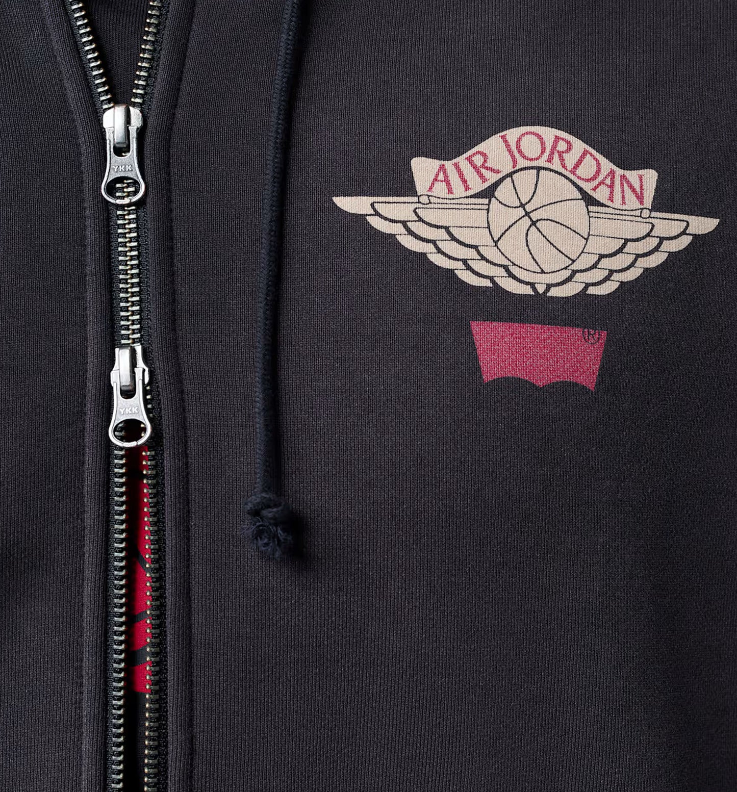Air Jordan x Levis Full Zip Fleece Mens Jacket Black