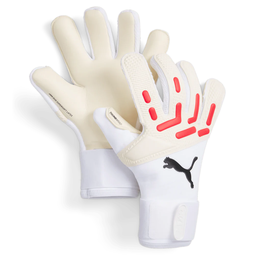 PUMA Future Pro Hybrid Goalkeeper Gloves White Fire Orchid