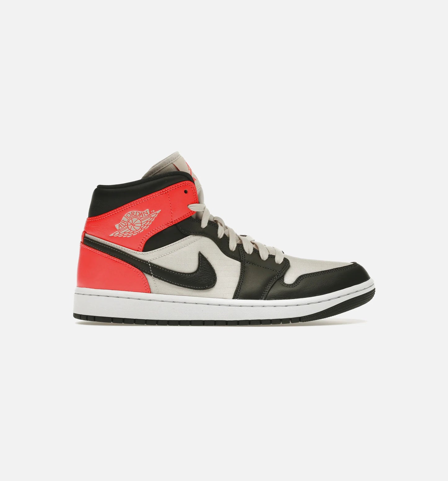 Air Jordan 1 Mid Newsprint Womens Lifestyle Shoe White Off White Crimson Free Shipping