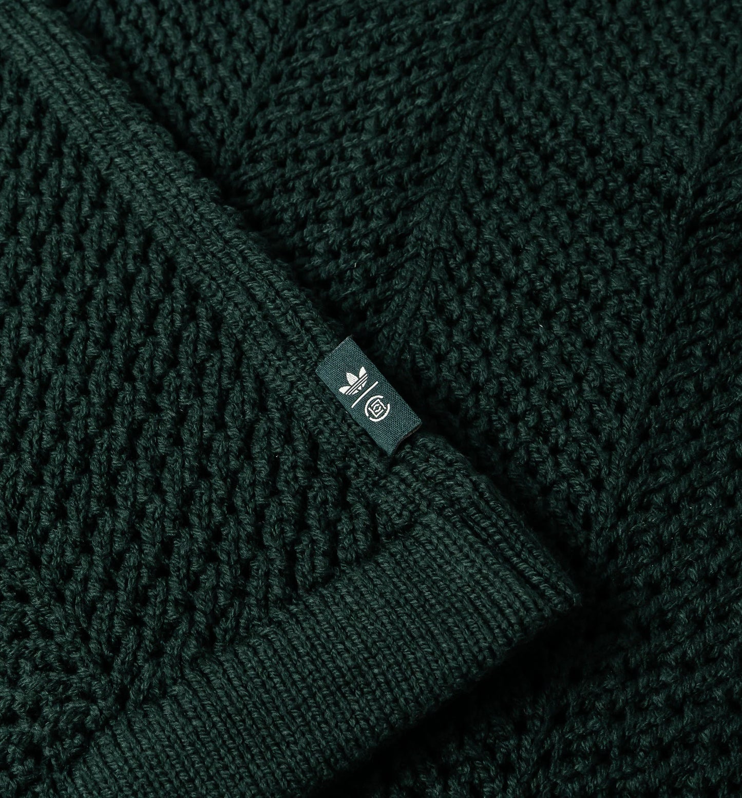Clot x Adidas Knit Polo Mens Short Sleeve Shirt Green Night