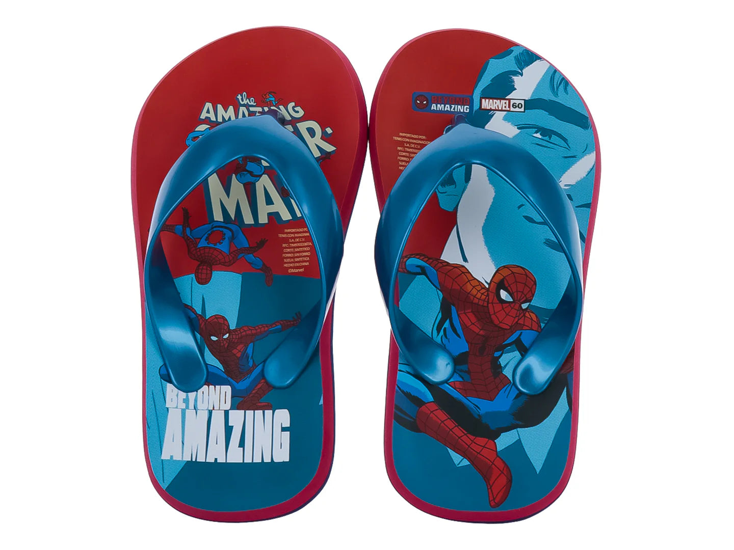 Sandalias Tenis con Imaginacion Spiderman Azul Rojo para Niño