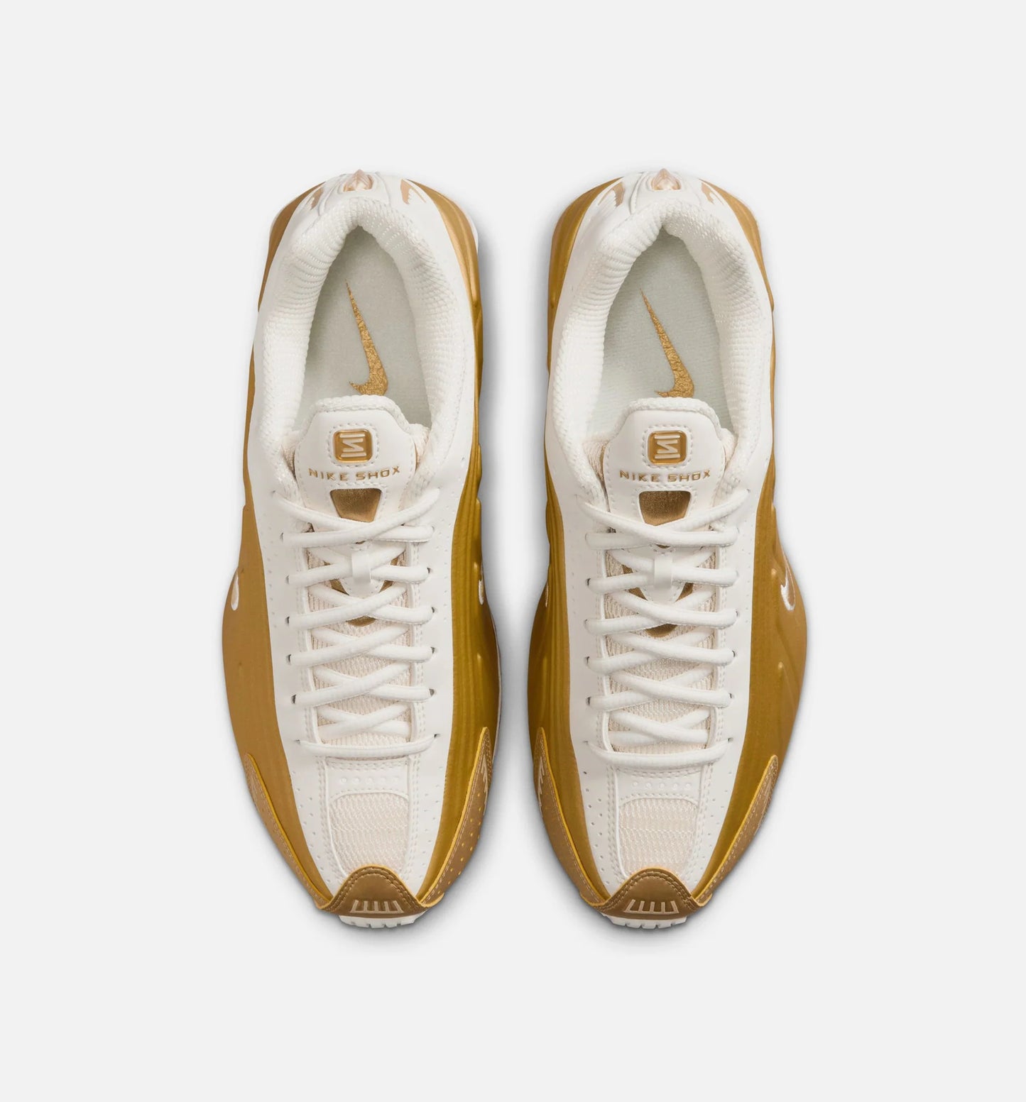 Shox R4 Womens Running Shoe Soft Pearl Metallic Gold