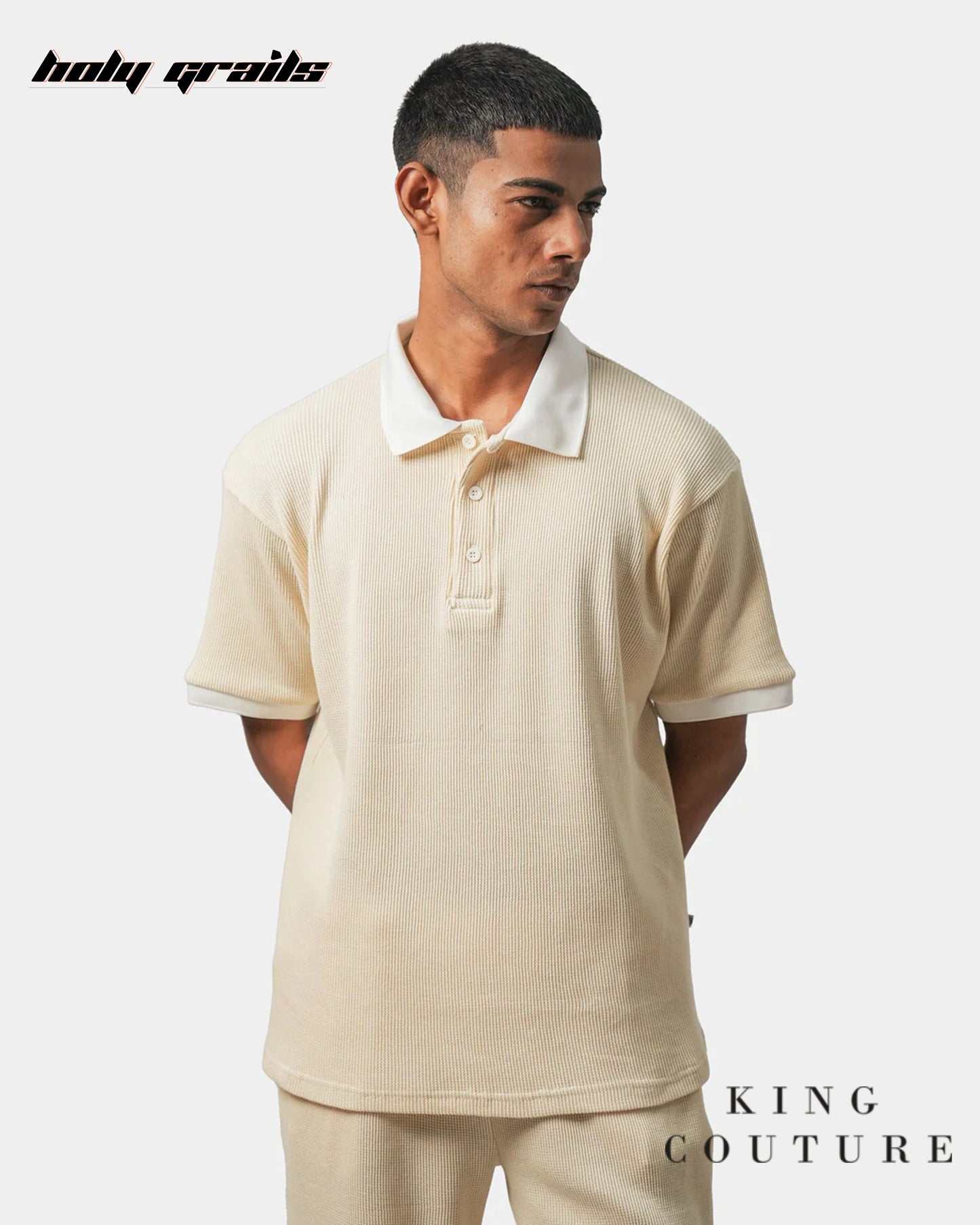 Cream Popcorn Polo Tee HG x King Couture