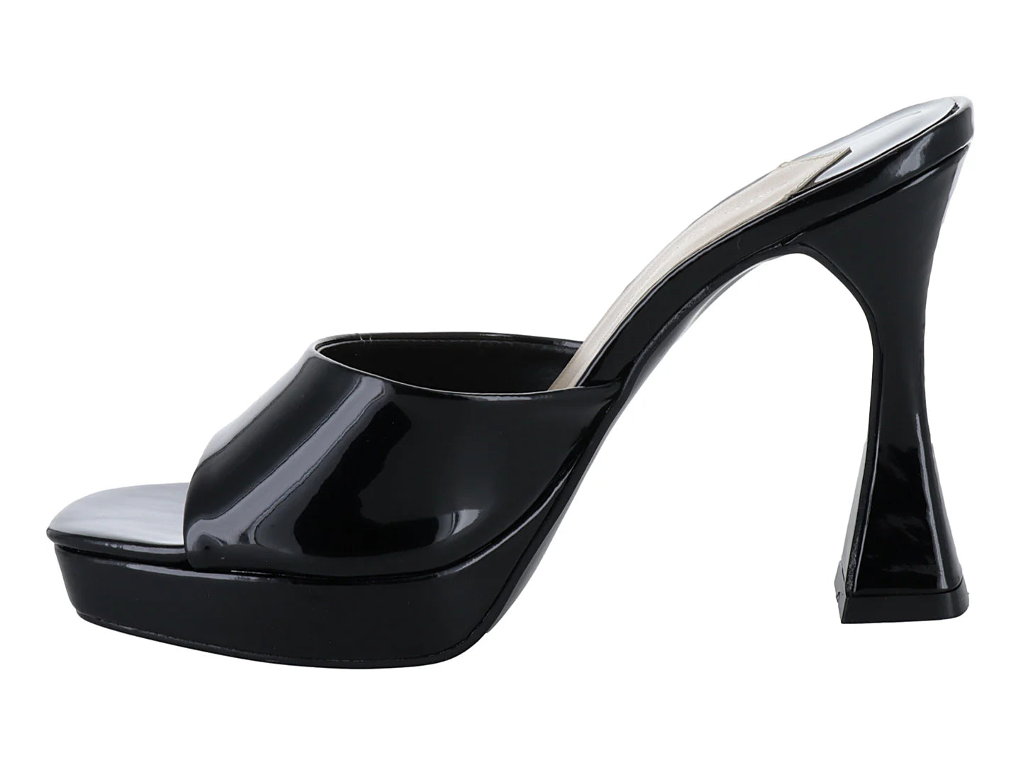 Zapatillas de Tacón Charol Negro Lady Paulina para Mujer