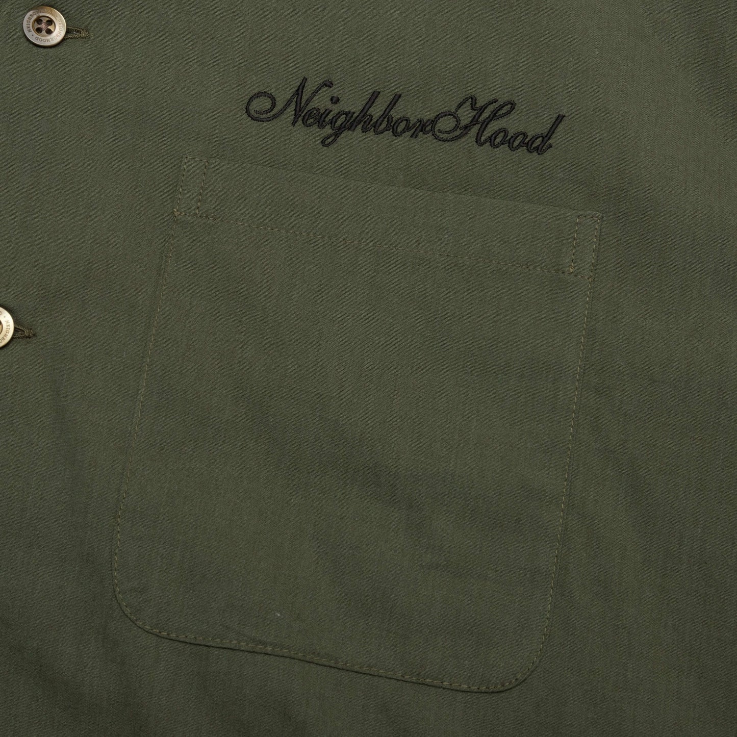 Solid Color Hawaiian S S Shirt Olive Drab