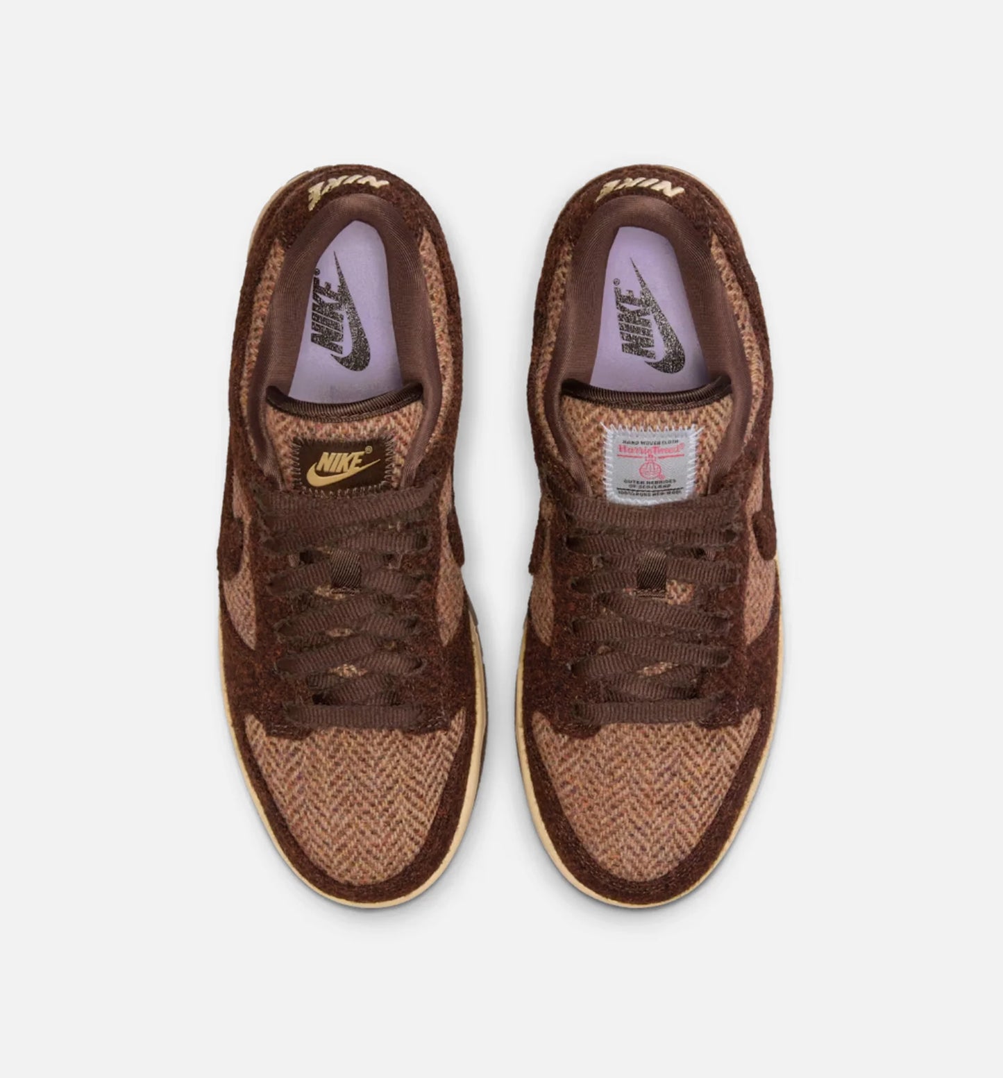 Dunk Low x Harris Tweed Womens Lifestyle Shoe Sesame Violet Mist Baroque Brown