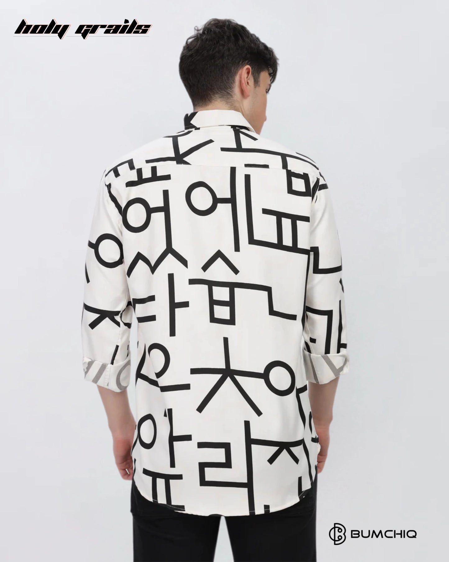 Black Abstract White Shirt HG x Bumchiq