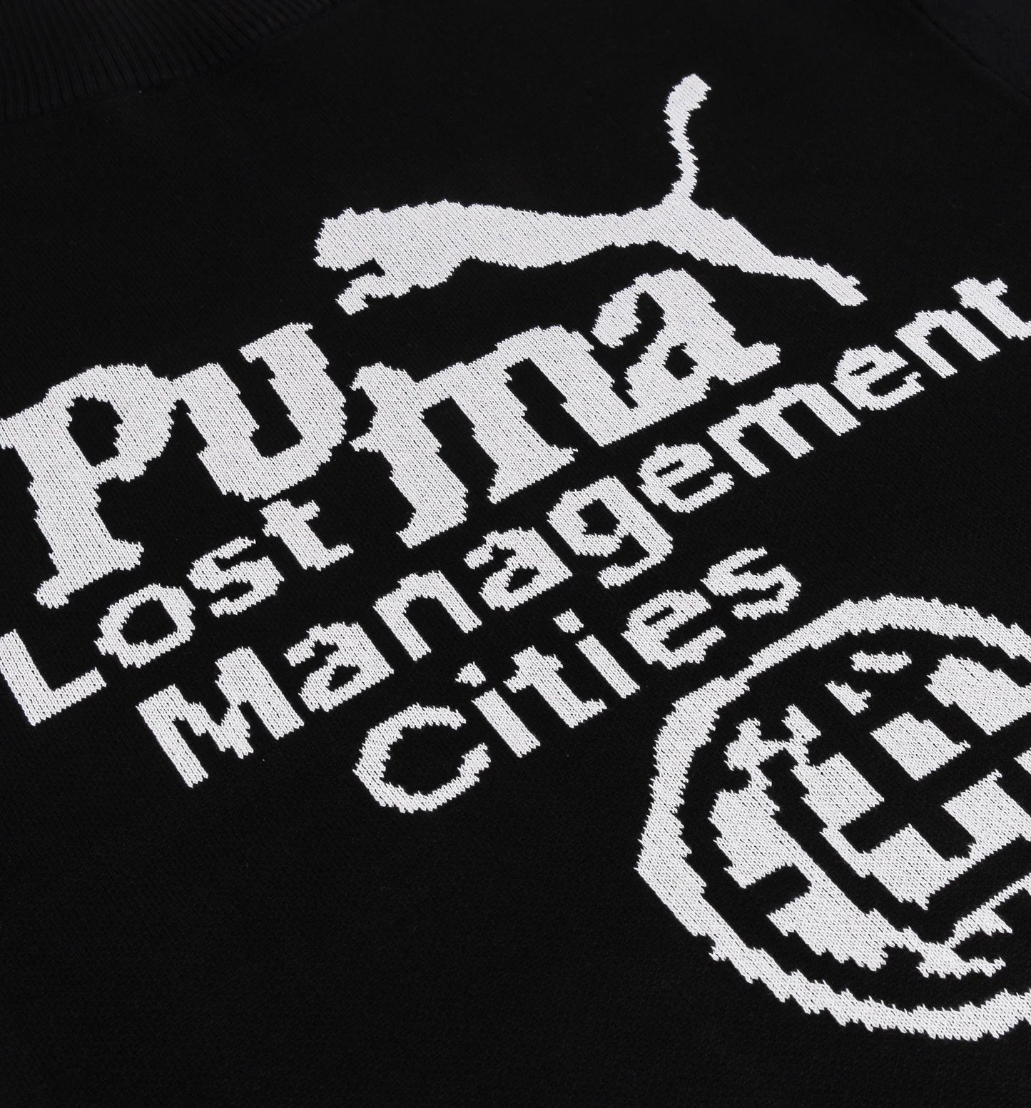 Lost Management Cities Fuzzy Mens Jacket Black White
