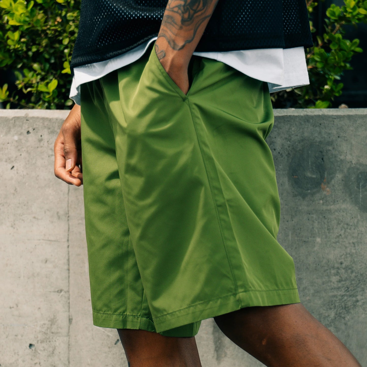 Andre Nylon Short Olive
