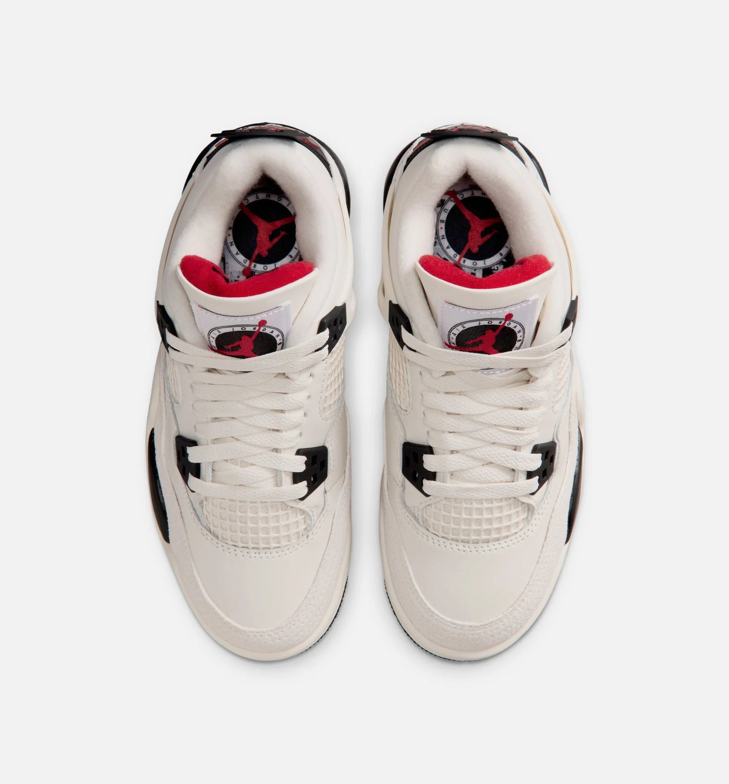 Air Jordan 4 Retro Flight Club Grade School Lifestyle Shoe Sail Black University Red