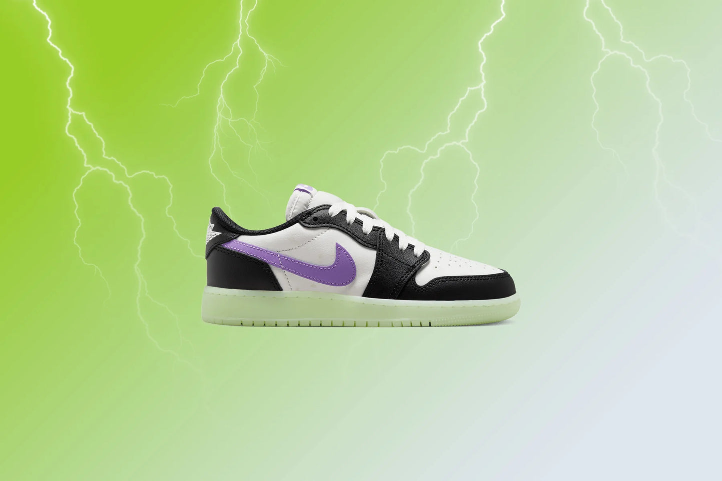 Air Jordan 1 Retro Low OG GS Black Black Raspberry Volt Tint