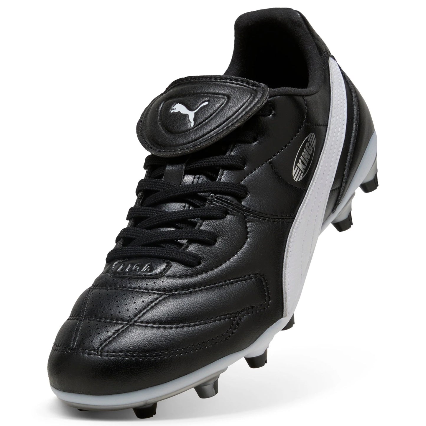 PUMA King Liga FG AG Firm Multi Ground Soccer Cleats Black White