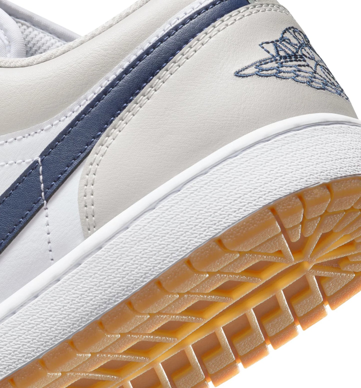 Air Jordan 1 Low Retro Mens Lifestyle Shoe White Neutral Grey Gum Medium Brown Midnight Navy