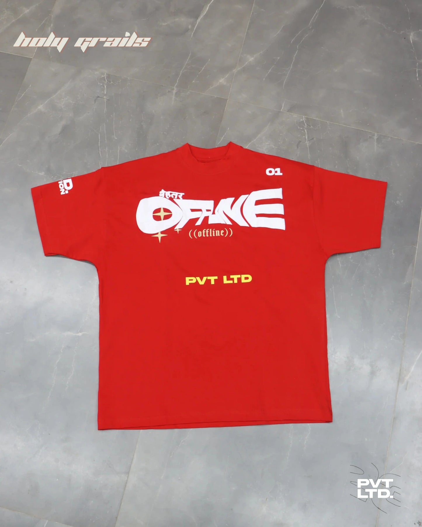 Behtar Offline Red Oversize Tee HG x Pvt Ltd