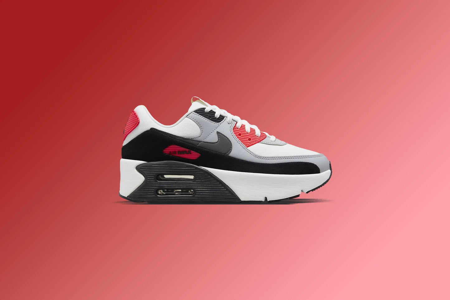 Womens Air Max 90 LV8 Infrared Summit White Smokey Grey Black