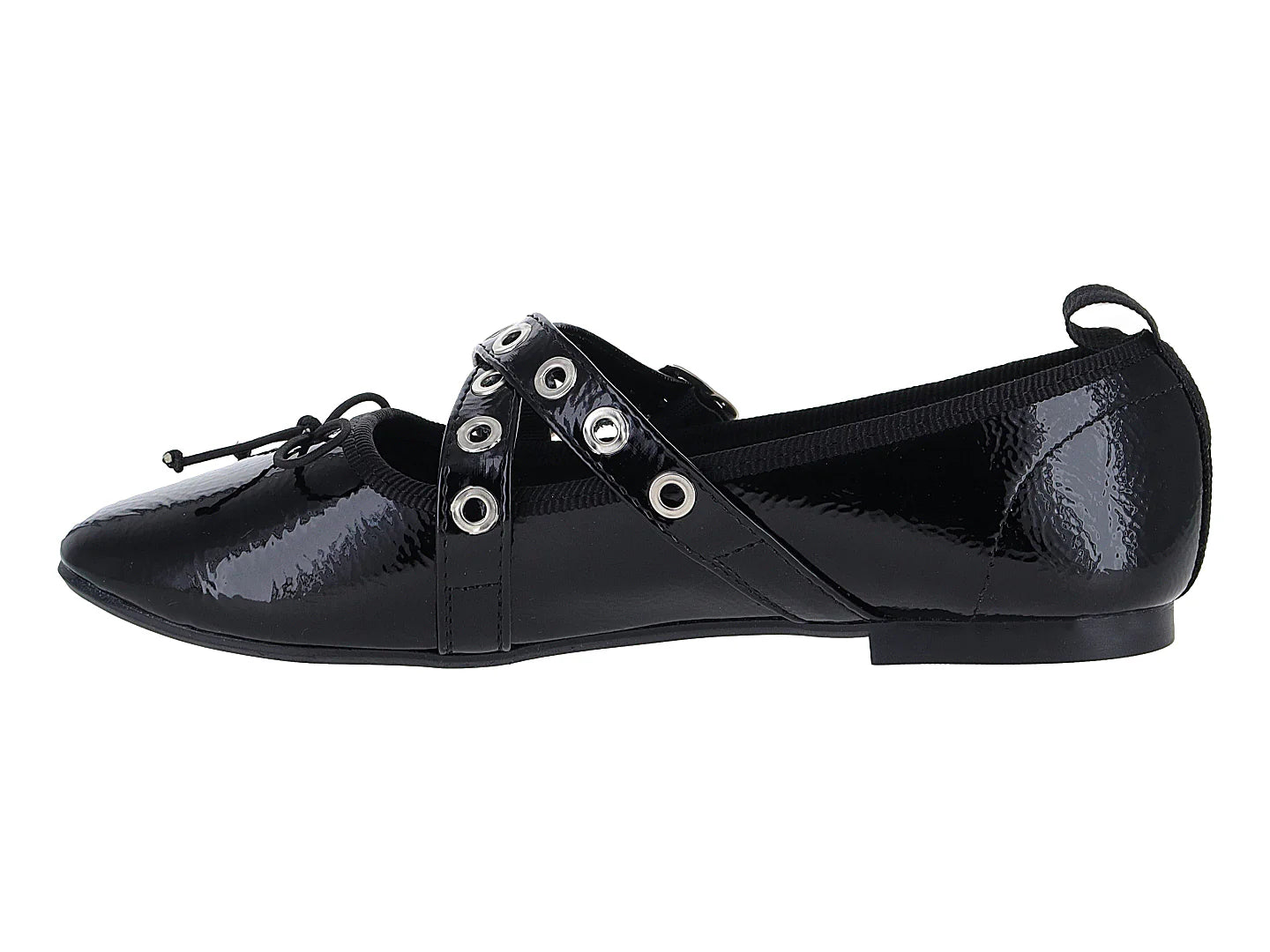 Zapatos Flats Ballerina Luna Rosa Negro para Mujer