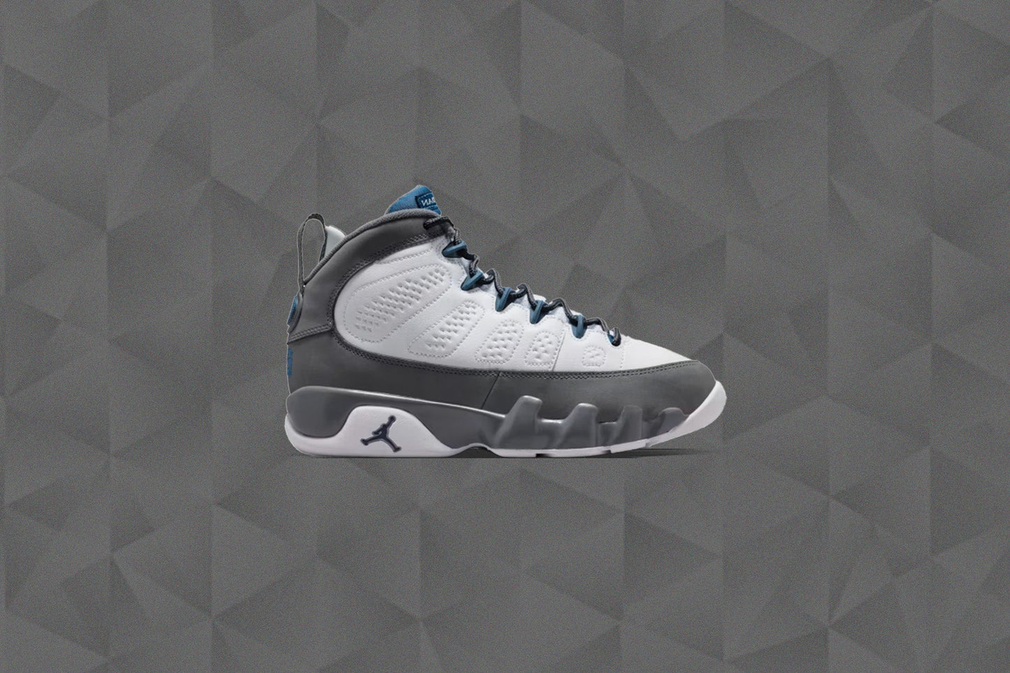 Air Jordan 9 Retro Flint Grey GS White French Blue Flint Grey
