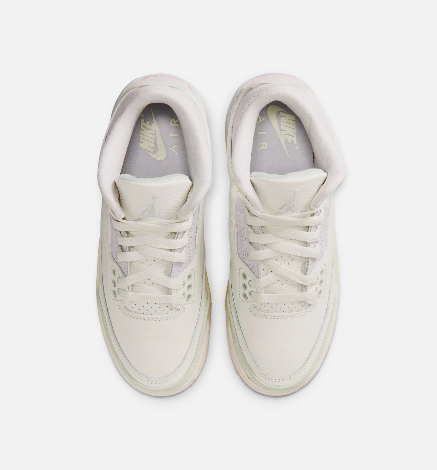 Air Jordan 3 Retro Sail and Jade Aura Grade School Lifestyle Shoe Sail Aura Jade Aura Iris Whisper