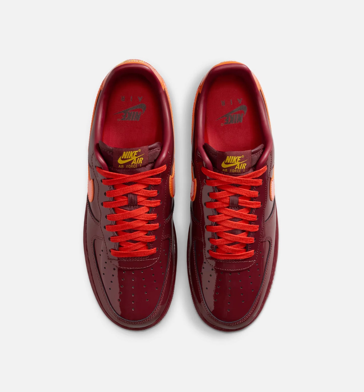 Air Force 1 Low Dark Team Red and Safety Orange Mens Lifestyle Shoe Dark Team Red University Gold Safety Orange Challenge Red
