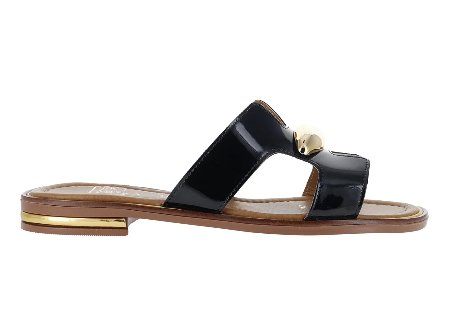 Sandalias Luna Rosa Negro Charol para Mujer