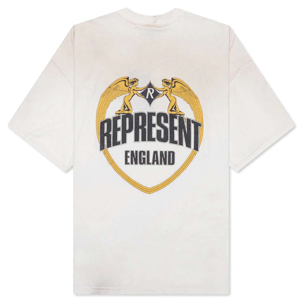Angel Border T Shirt Washed Ecru
