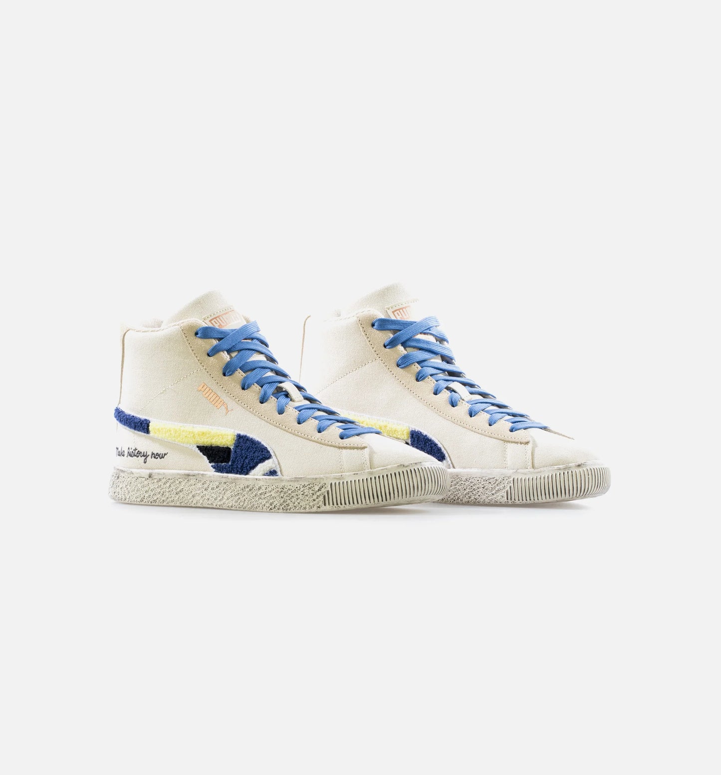 Black Fives X Clyde Mid Creme Brulee Mens Lifestyle Shoe Sand Blue
