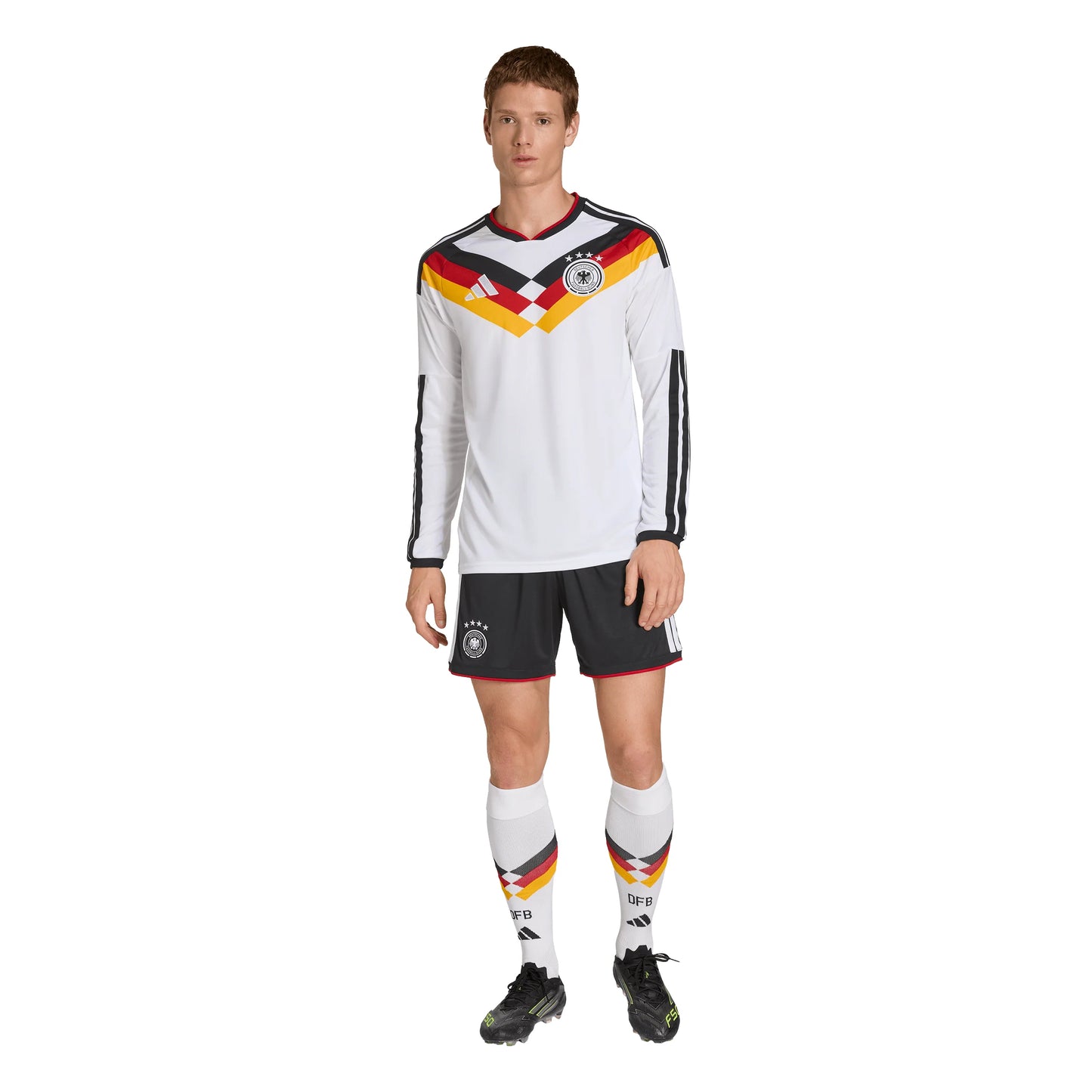 adidas Germany Home Long Sleeve Mens Soccer Jersey 26 White