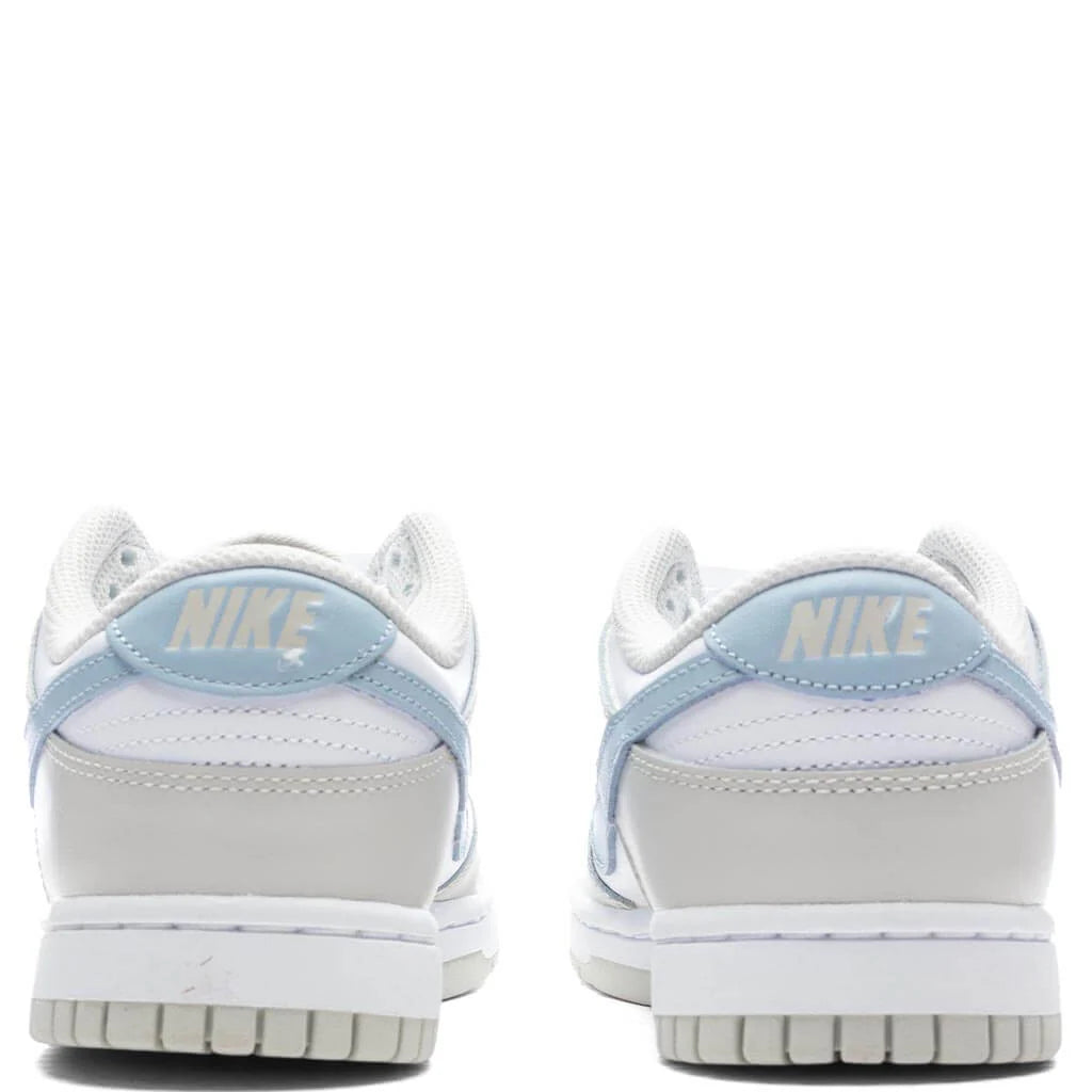 Womens Dunk Low White Light Armory Blue Light Bone