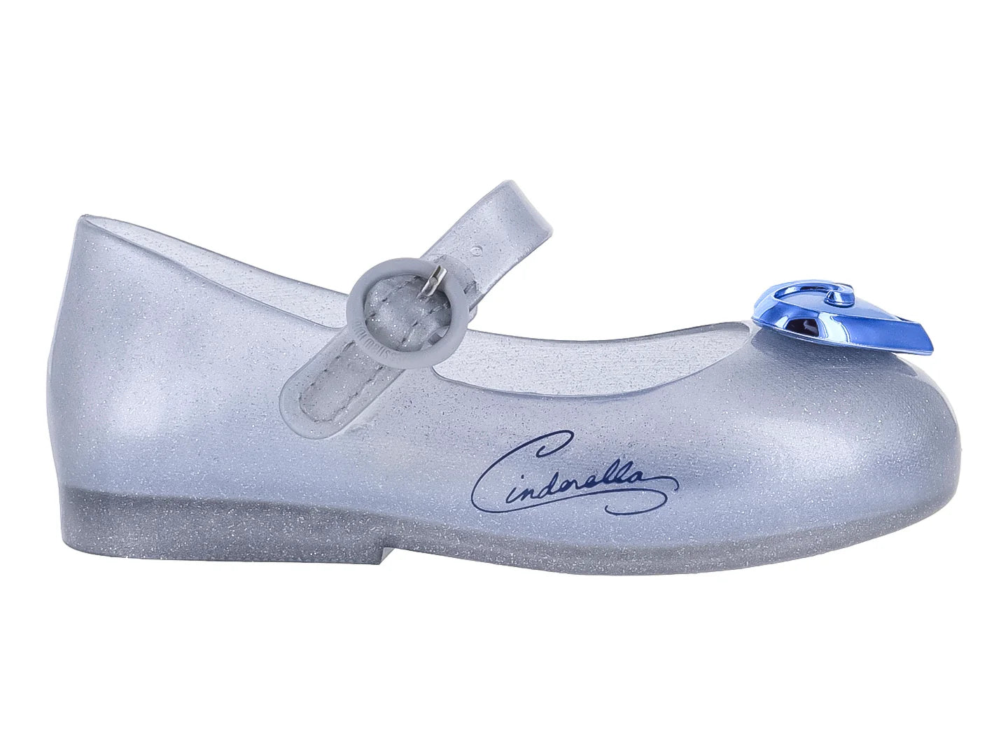 Zapatos Flats Mini Melissa Disney Princess Plata Glitter para Niña