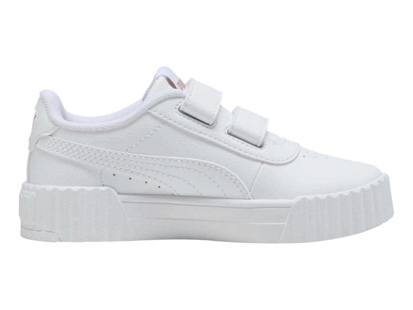 Tenis PUMA Carina 30 V Blanco y Oro para Niña
