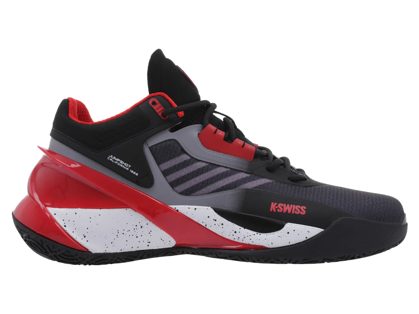 Tenis K SWISS Jumpshot Negro con Rojo para Hombre