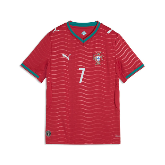 PUMA Portugal Home Cristiano Ronaldo CR7 Youth Soccer Jersey 2026 Red Green