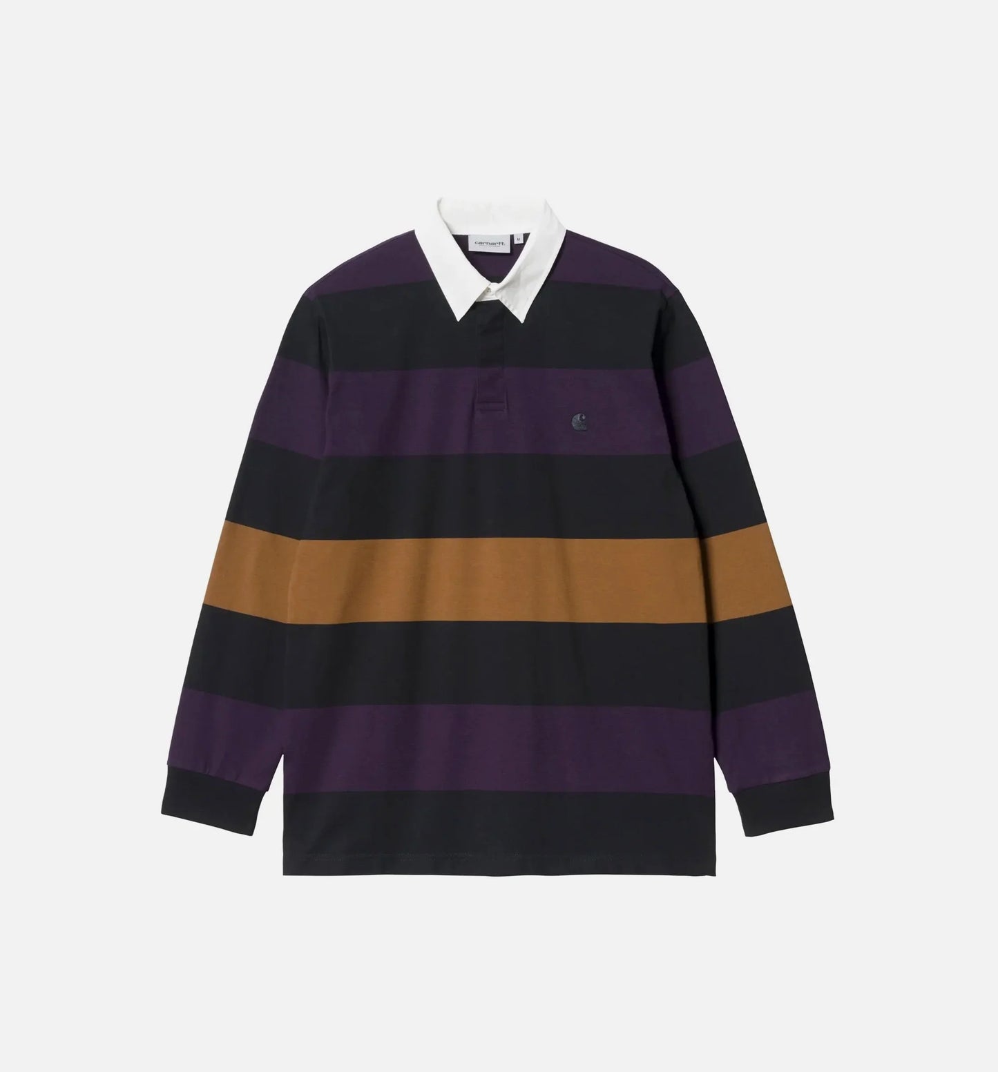 Hansen Stripe Long Sleeve Rugby Polo Mens Long Sleeve Shirt Black