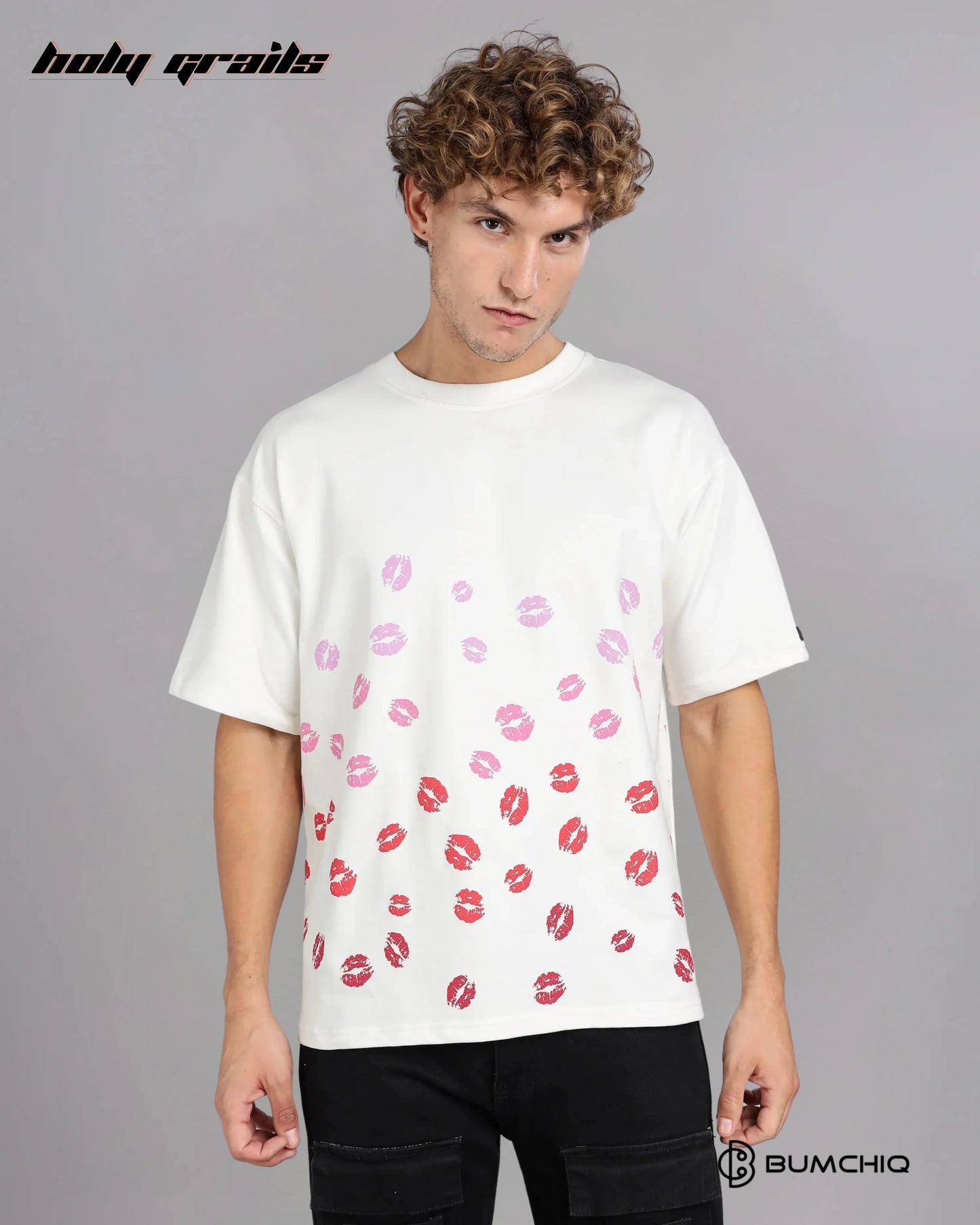 Ruby Lips White Oversize Tee HG x Bumchiq