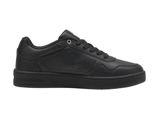 Tenis Puma Court Classy Negro y Oro Rosa para Mujer