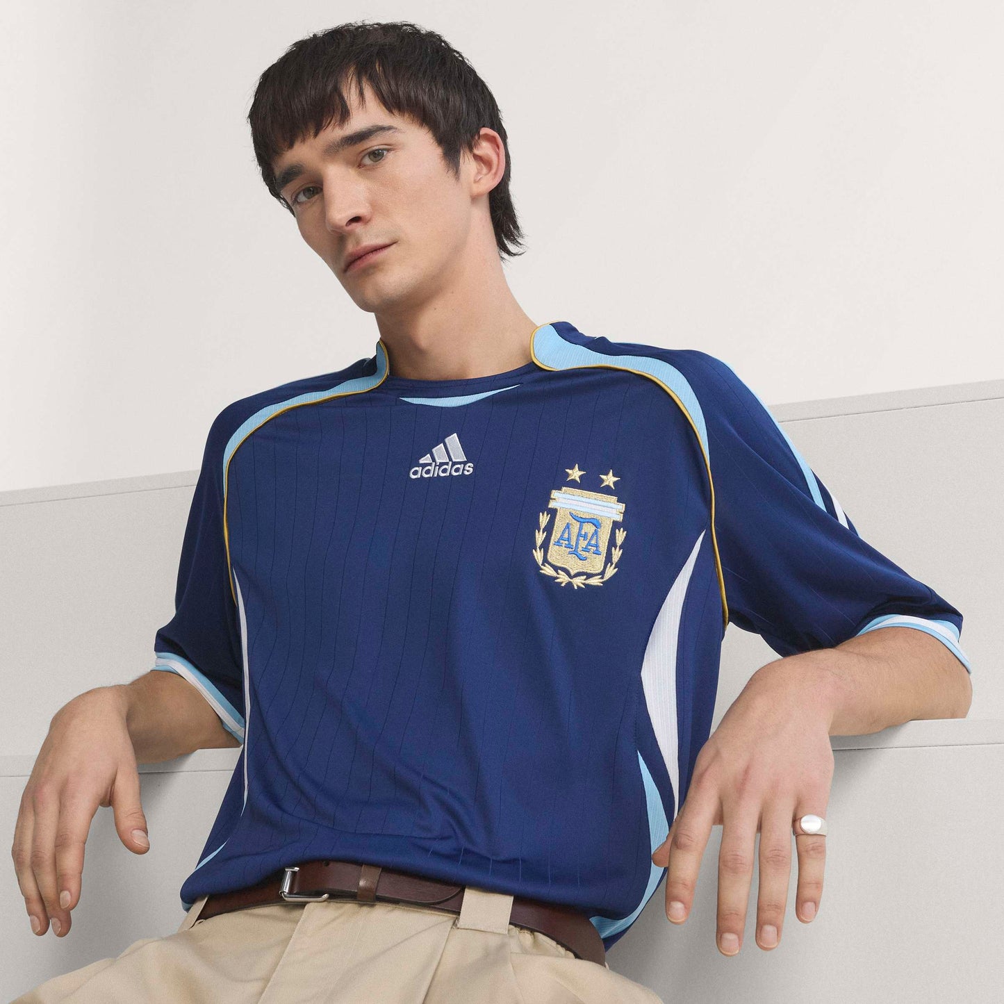 adidas Argentina Away Mens Soccer Jersey 2006 Dark Blue