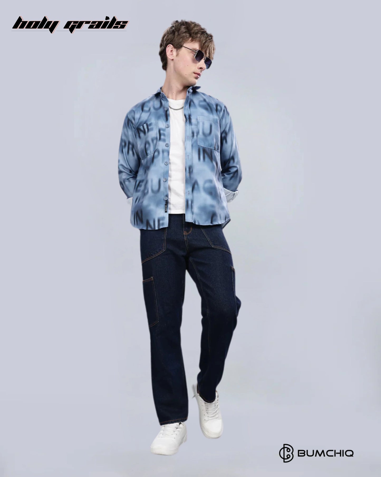 Blue Alphabetical Overshirt HG x Bumchiq