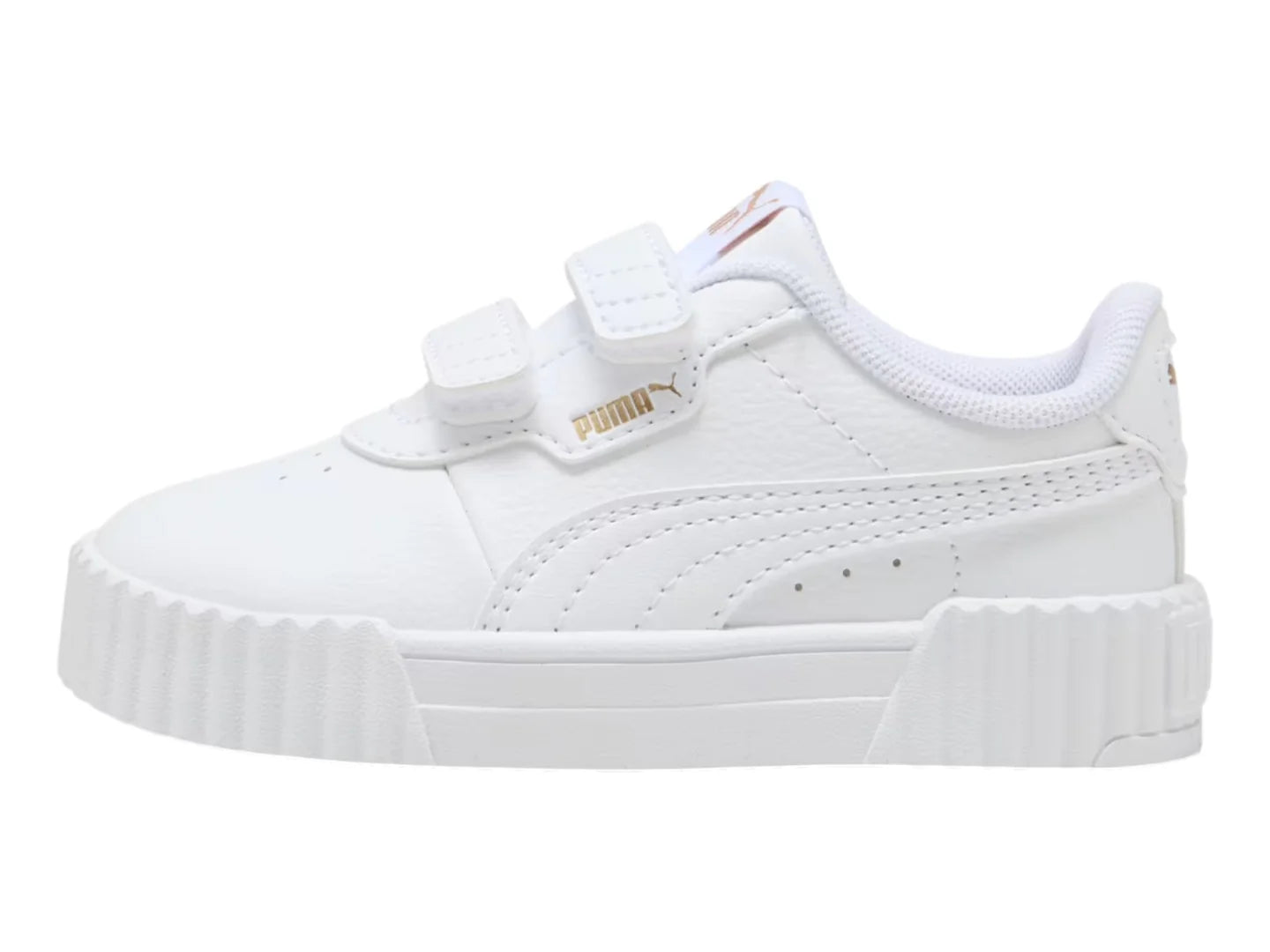 Tenis PUMA Carina 30 V Blanco y Oro para Niña