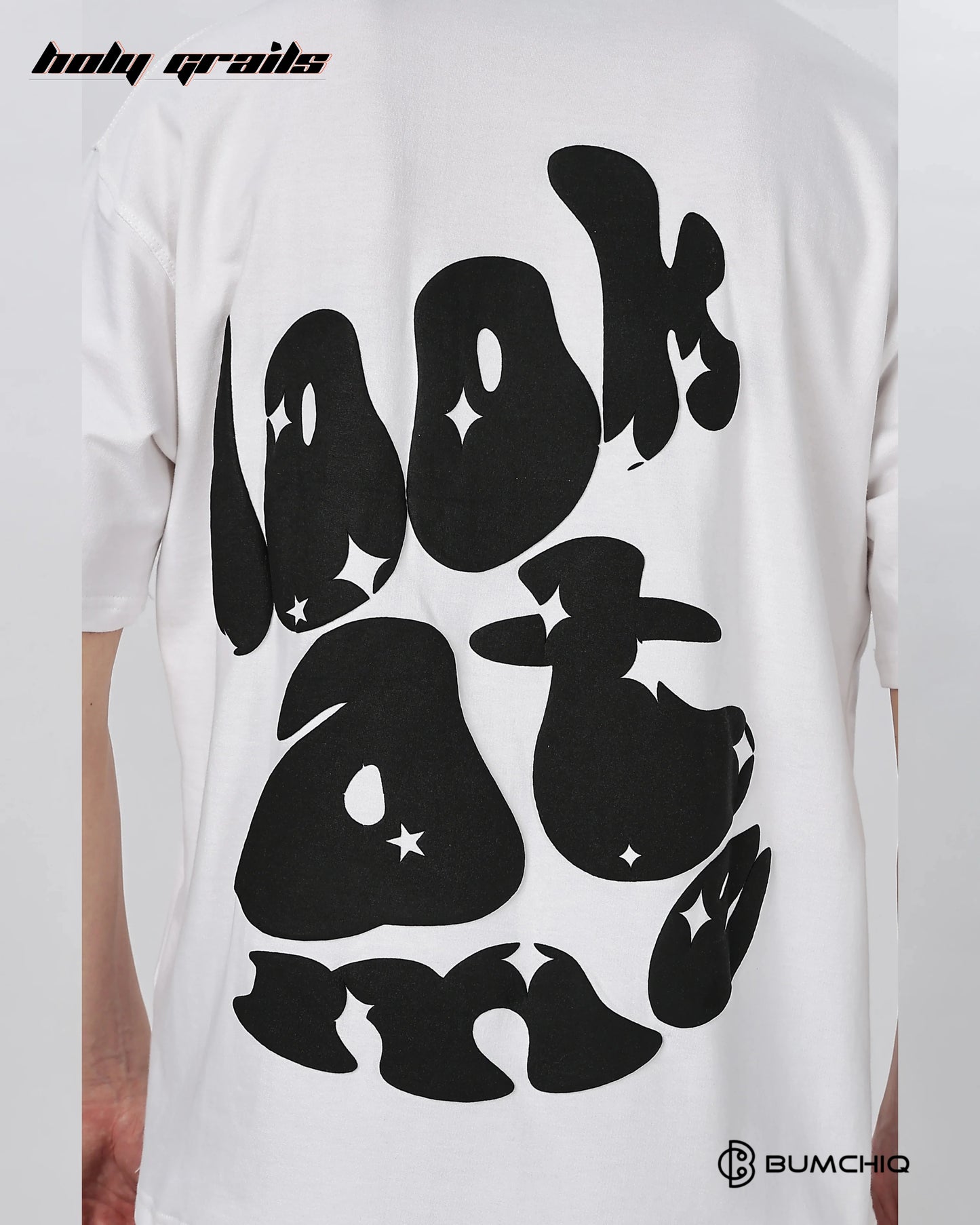 Look At Me White Oversize Tee HG x Bumchiq