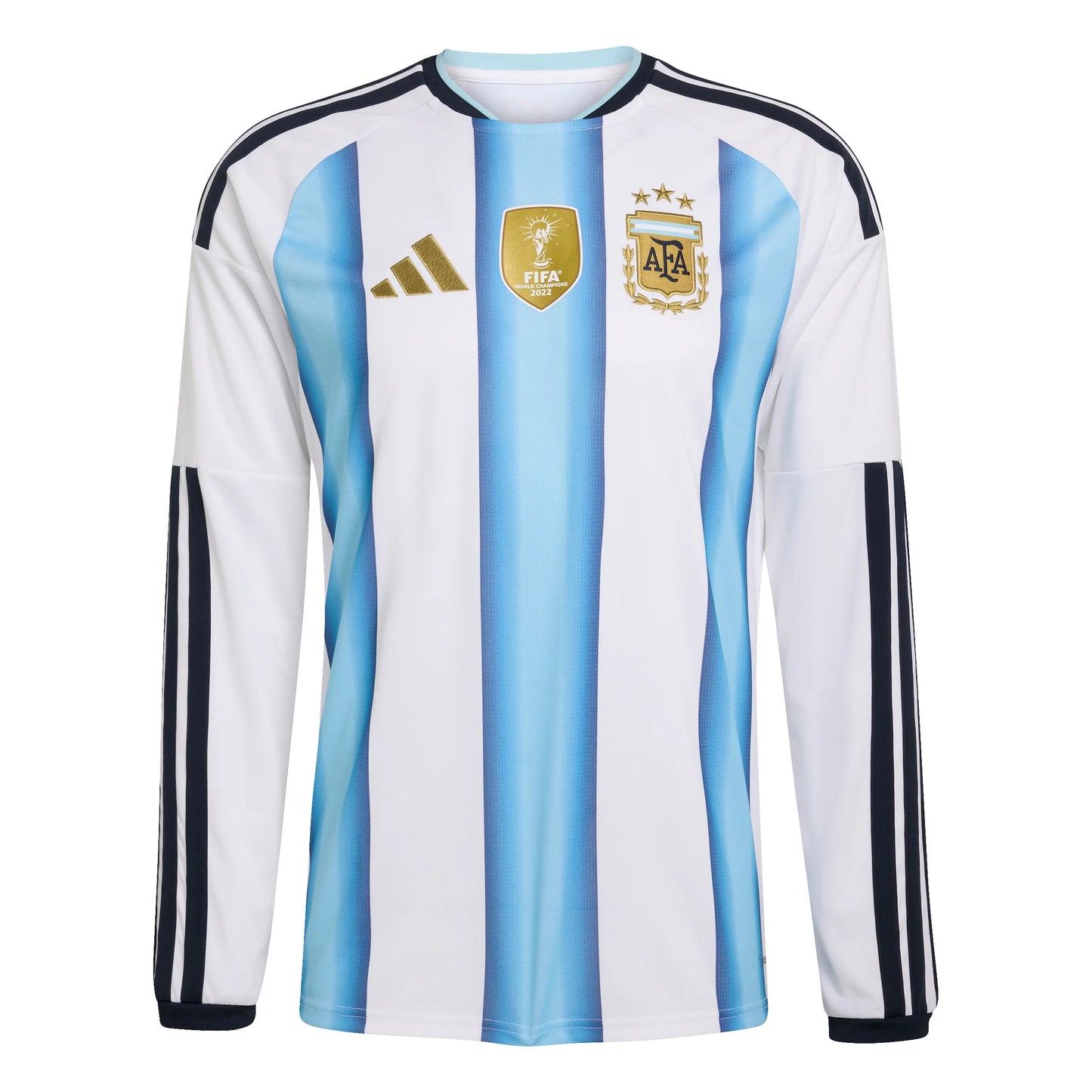 adidas Argentina Home Long Sleeve Mens Soccer Jersey 26 White Blue