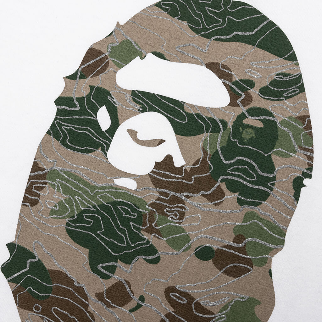Kids Layered Line Camo by Bathing Ape L S Tee White Beige