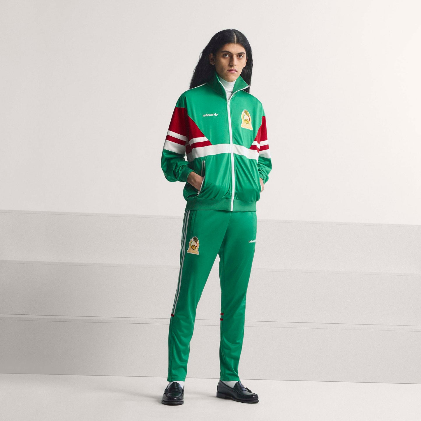 adidas Mexico Mens Soccer Track Top 1986 Green