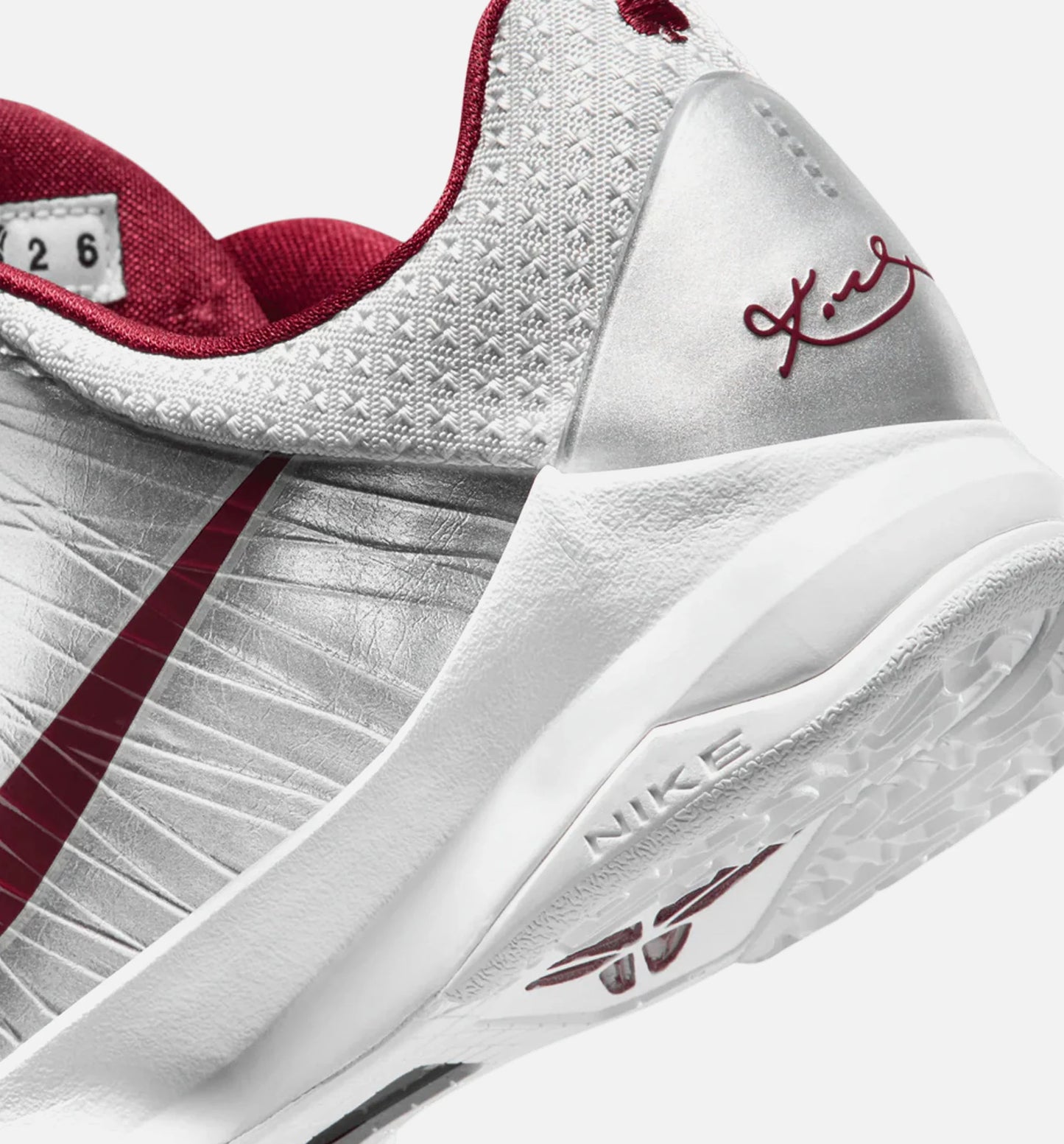 KObe 5 Protro Lower Merion Grade School Lifestyle Shoe Metallic Silver Team Red White