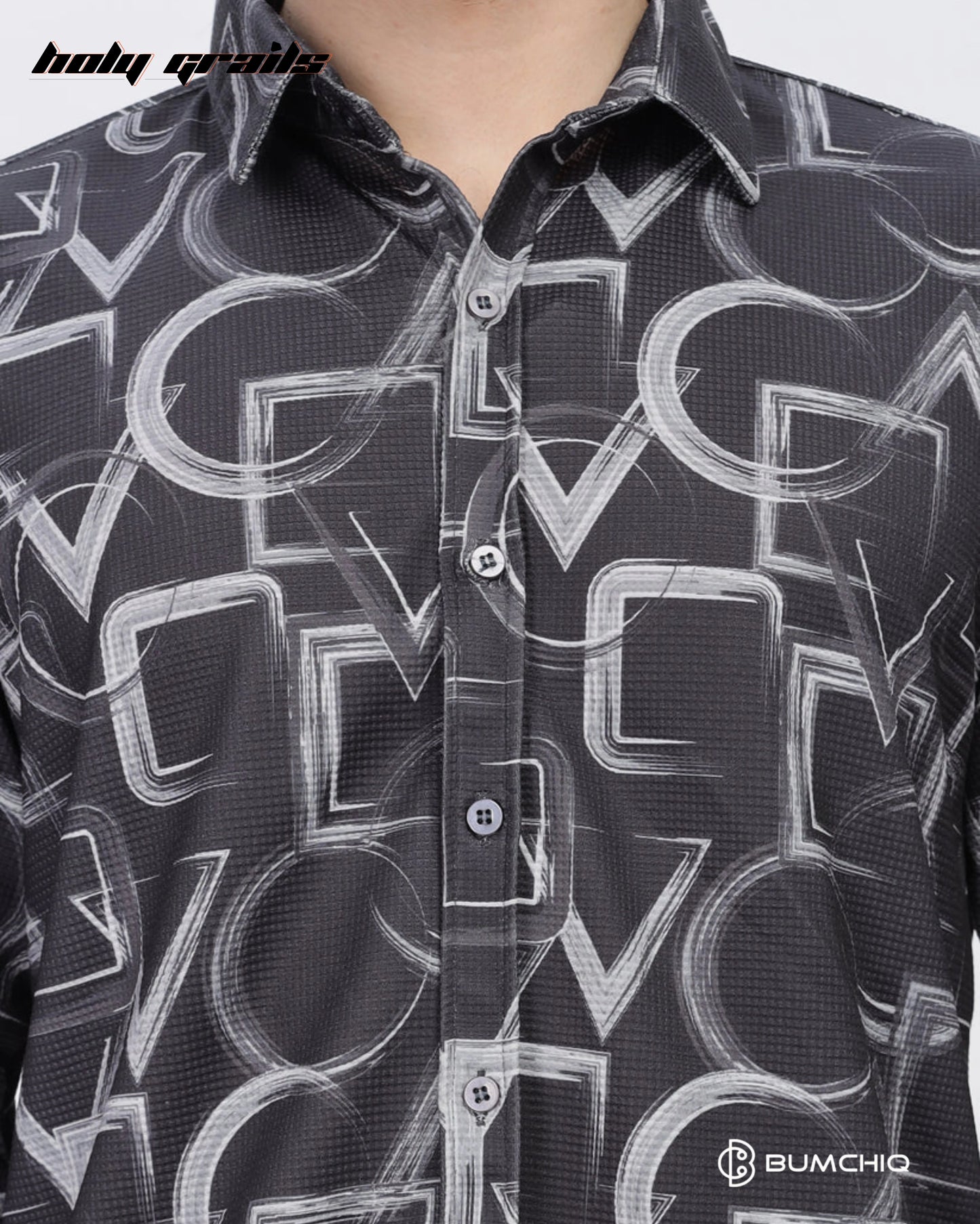 Grey Geometrical Shirt HG x Bumchiq