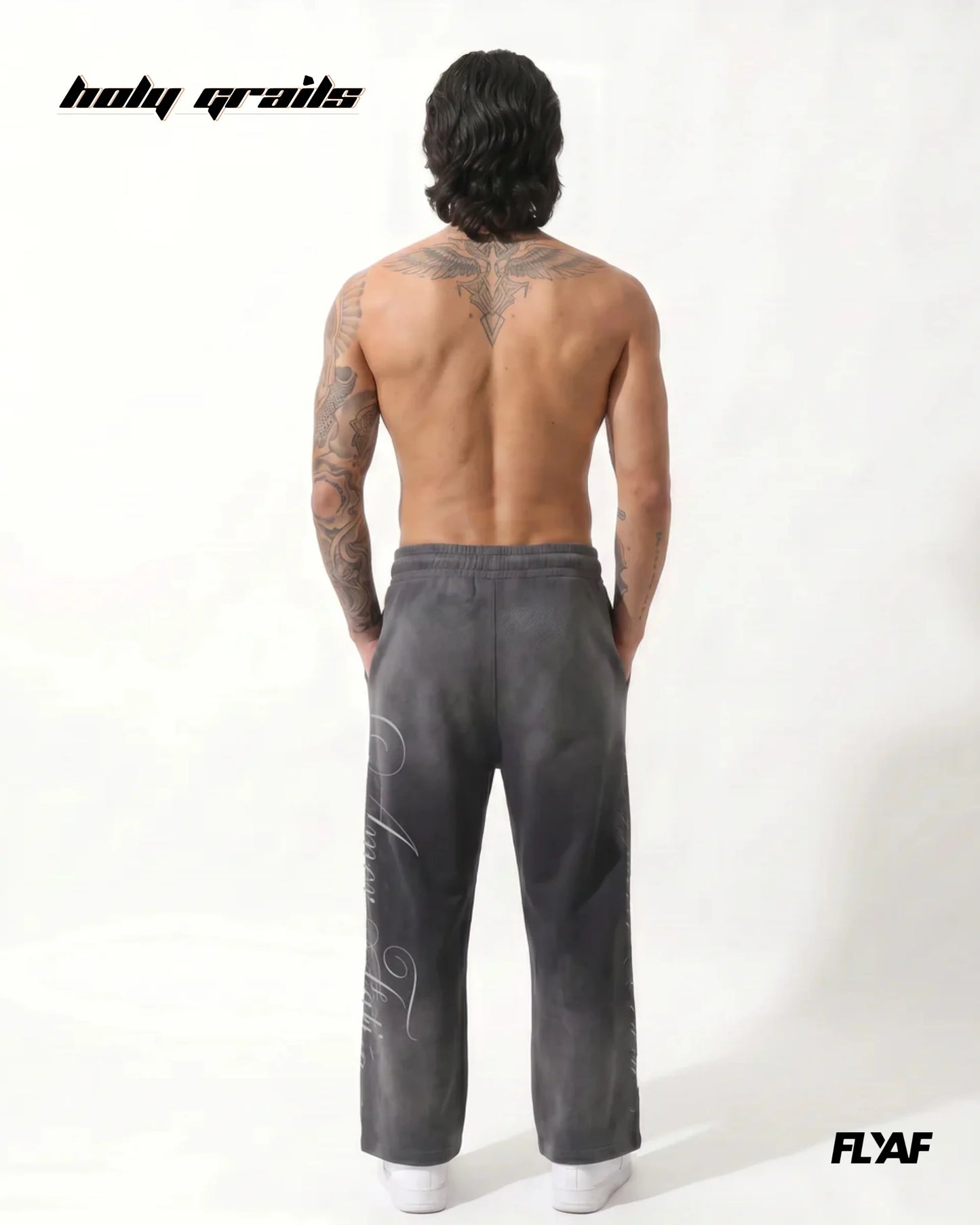 Amore Grey Baggy Joggers HG x FLYAF