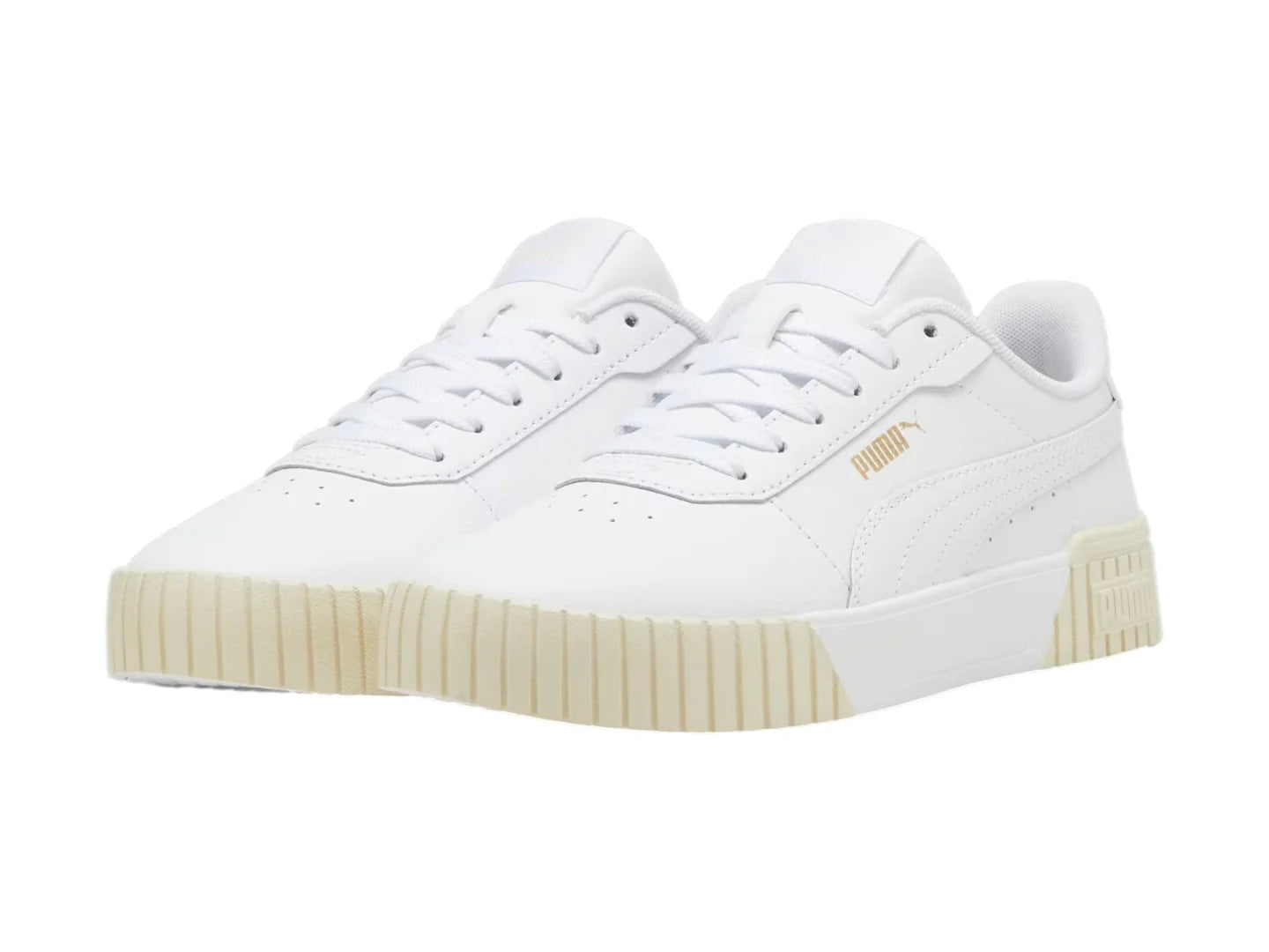 Tenis PUMA Carina 20 Blanco y Oro para Mujer