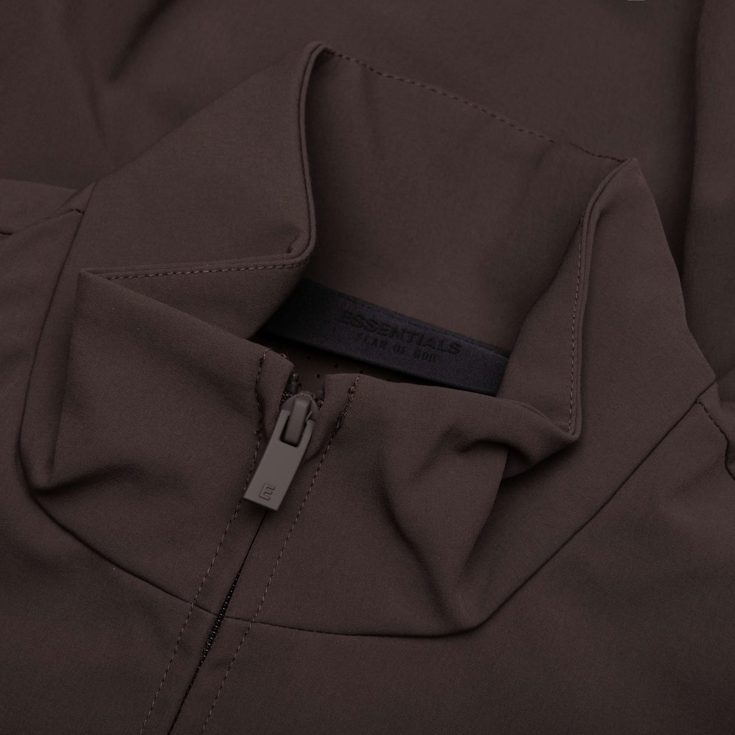 Bonded Nylon Bomber Jacket Brown